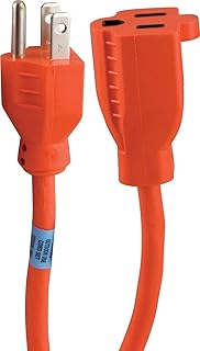 PrimeTrendz 20 Feet 16/3 SJTW Multi-use Indoor/Outdoor General Purpose Grounded Heavy Duty Extension Cord Orange Color UL Certified