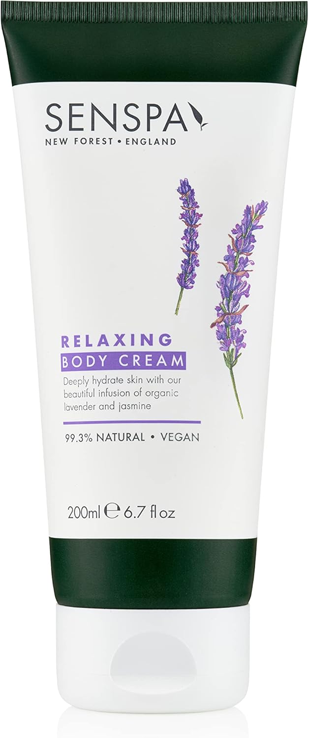 SenSpa Relaxing Lavender Body Cream, Vegan Moisturising Body Lotion, 200ml SenSpa Relaxing Lavender Body Cream, Vegan Moisturising Body Lotion, 200ml