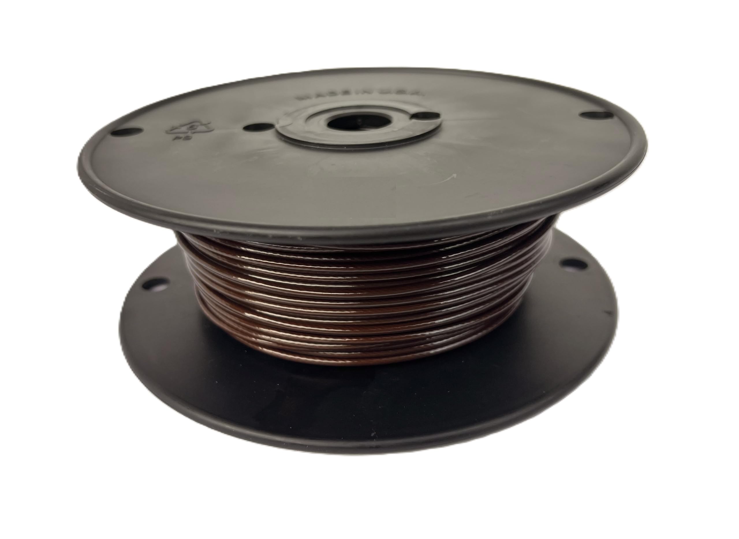 1/16” Diameter Galvanized Steel Cable Coated to 3/32” Diameter, Dark Brown Vinyl Coated Cable, Breaking Strength 480 lb: 50, 100, 250, 500 and 1000 ft Lengths (Dark Brown, 250 ft Reel)