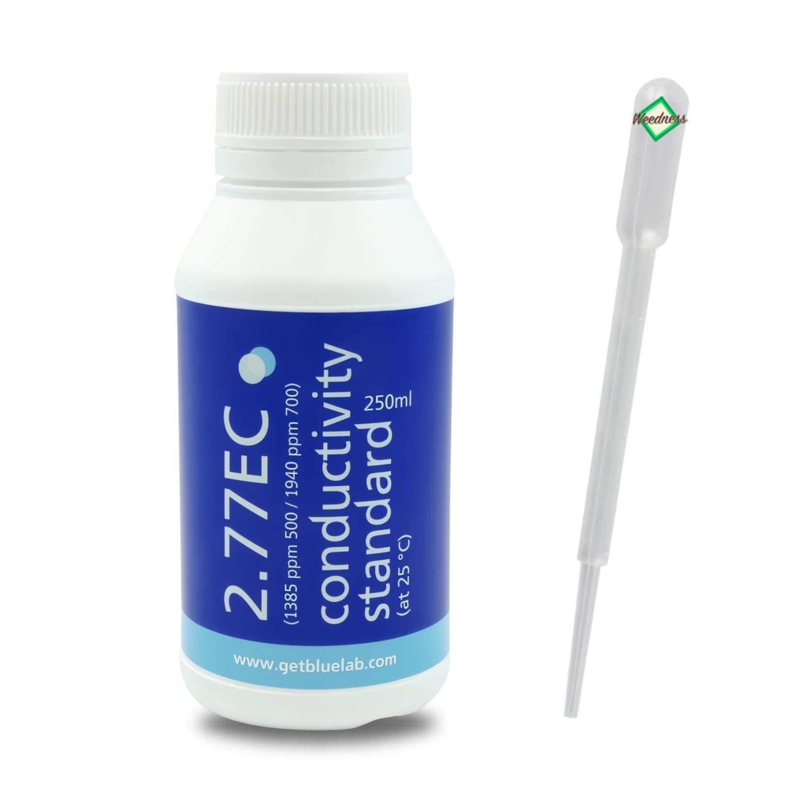 Weedness Blue-Lab EC Calibration Solution 2.77 500 ml - Calibration Solution EC Meter Buffer Solution Liquid Oak Grow Indoor Outdoor