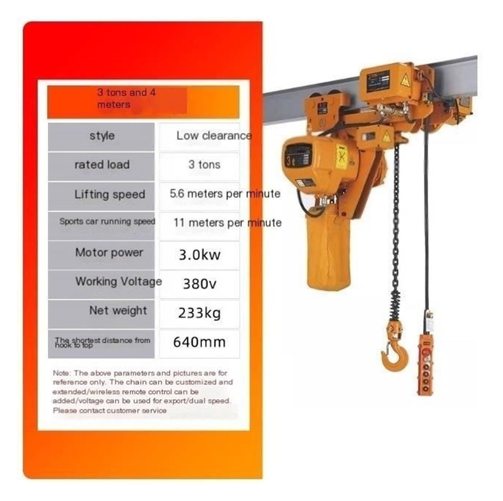 flaschenzug Elektrokettenzug Ghost Head Crane Haushaltsaufzug Klein Seilhebezug(Low 3T 4M sheet)