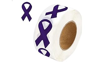Support Purple Ribbon Awareness - 250 Roll Stickers