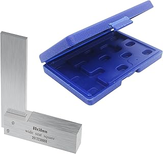 Machinist Square, 3.15"x1.97" Precision Square, Wide Seat Square, L-Type Carbon Steel Right Angle Engineering Ruler Tool for Woodworking (80 x 50mm)