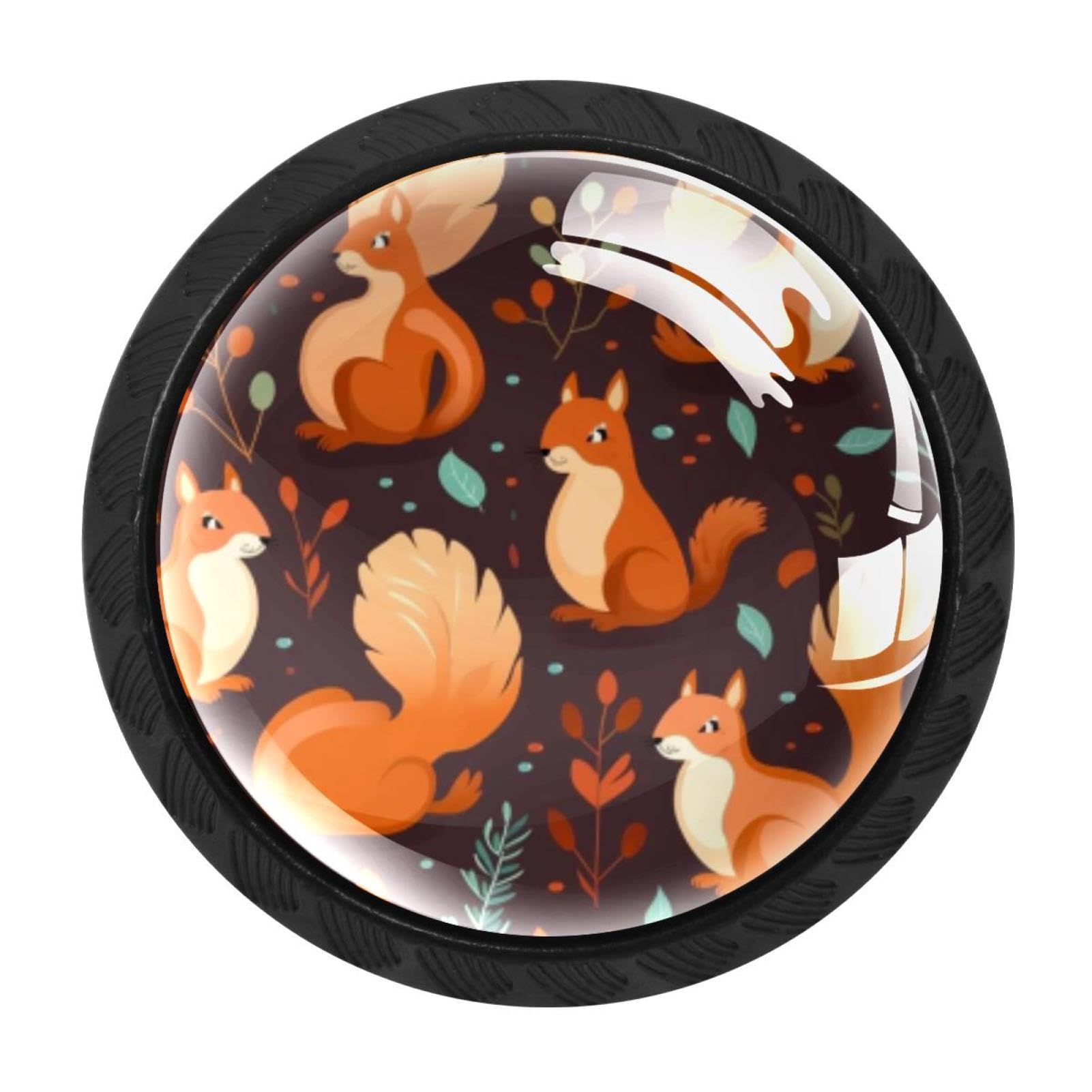 Chenzzzz Multicolored 13 Squirrel Drawer Knobs 4 Pack Crystal Dresser Knobs 35Mm Glass Cabinet Knobs For Home Office Bathroom