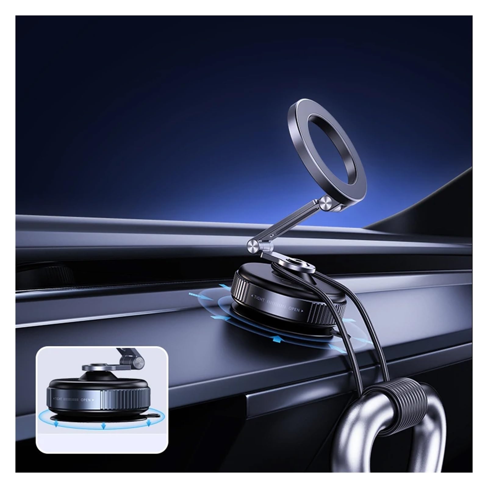 Soporte magnético giratorio for teléfono de coche con succión 360° | Soporte for teléfono móvil con adsorción al vacío for navegación de conducción de automóviles(X54)