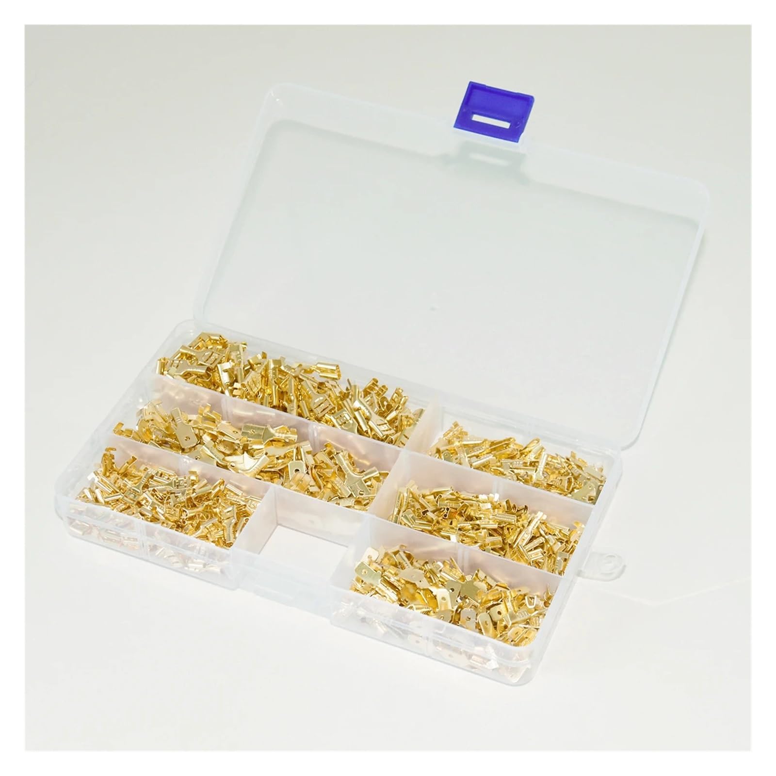 900Pcs Gold 2.8/4.8/6.3mm Male and Female Spade Quick Connectors Wire Crimp Terminal Block with Insulating Sleeve for Electrical(1000PCS)