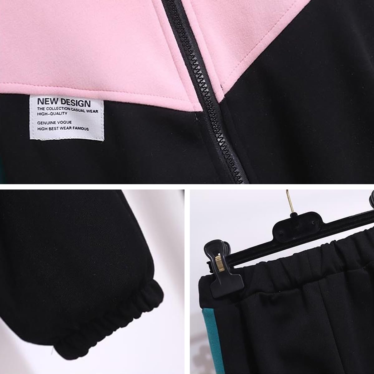 linboo Chándal infantil para niña, conjunto de ropa deportiva, chaqueta y pantalones de chándal