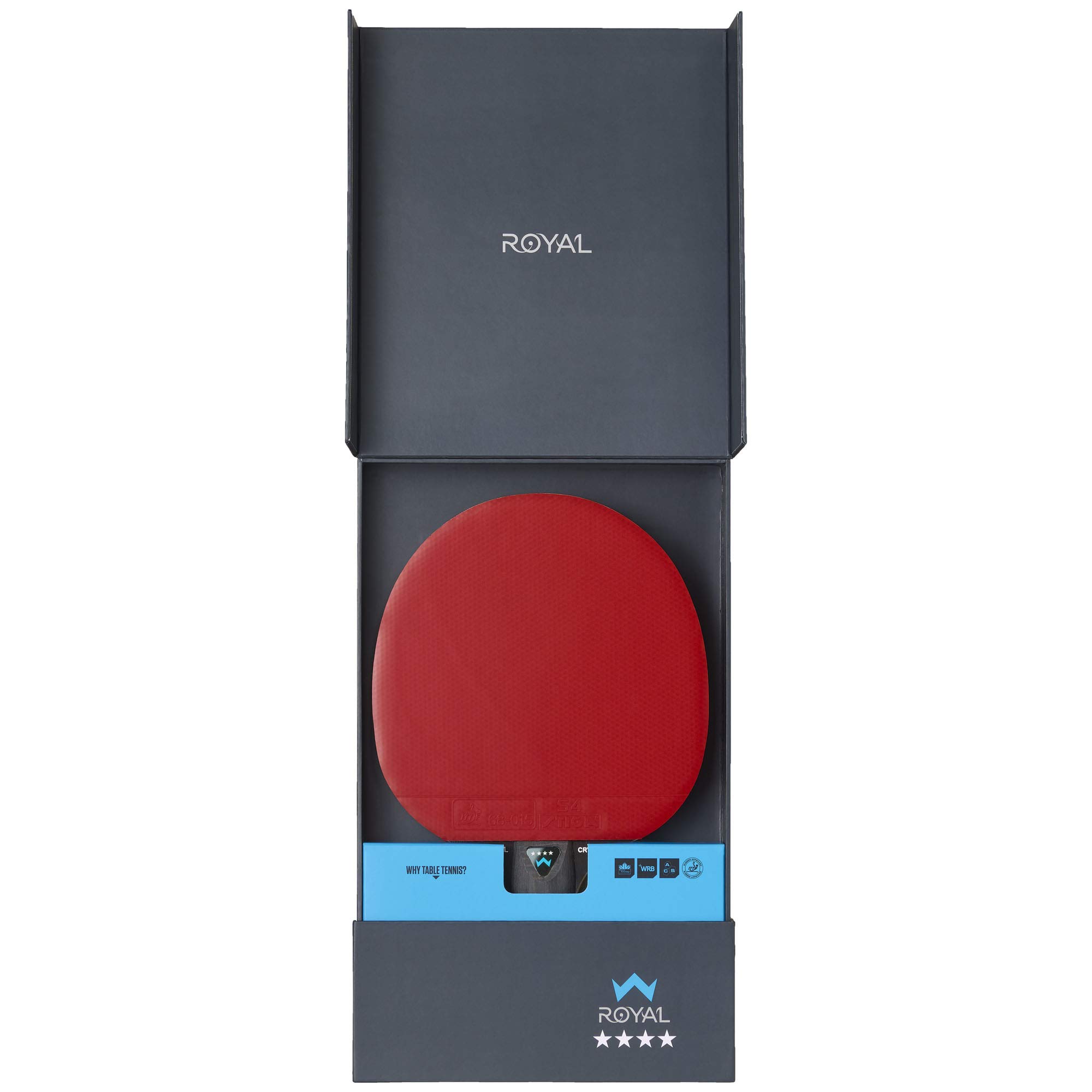 STIGA Royal WRB Table Tennis Racket - 3-Star ITTF Approved, Offensive Paddle with WRB System, 5-Ply Blade, 2.0mm Sponge, Enhanced Speed, Control, and Spin for Skill Development and Game Improvement