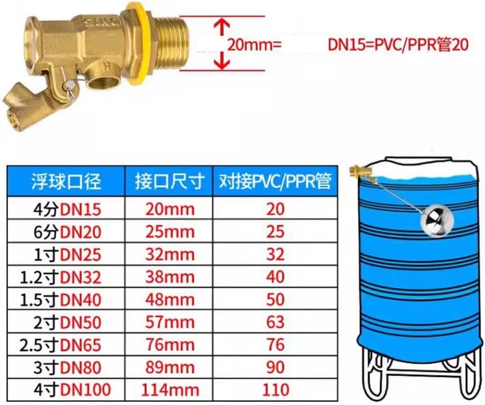 1pcs Brass Float Valve, Stainless Steel Floating Ball Valve For Cold And Hot Water Expansion Tank Irrigation(1inch)