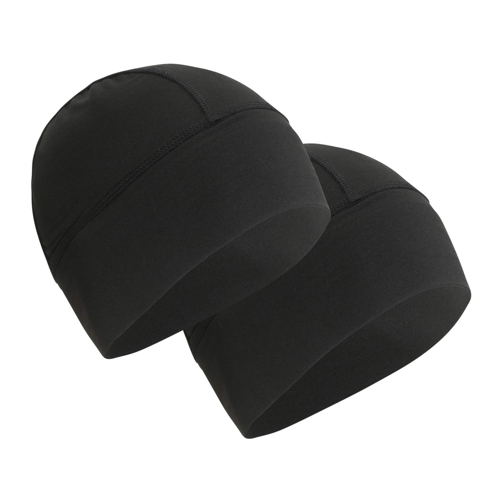 TrailHeadsHelmet Liner and Skull Cap for Men - 2-Pack (Black)
