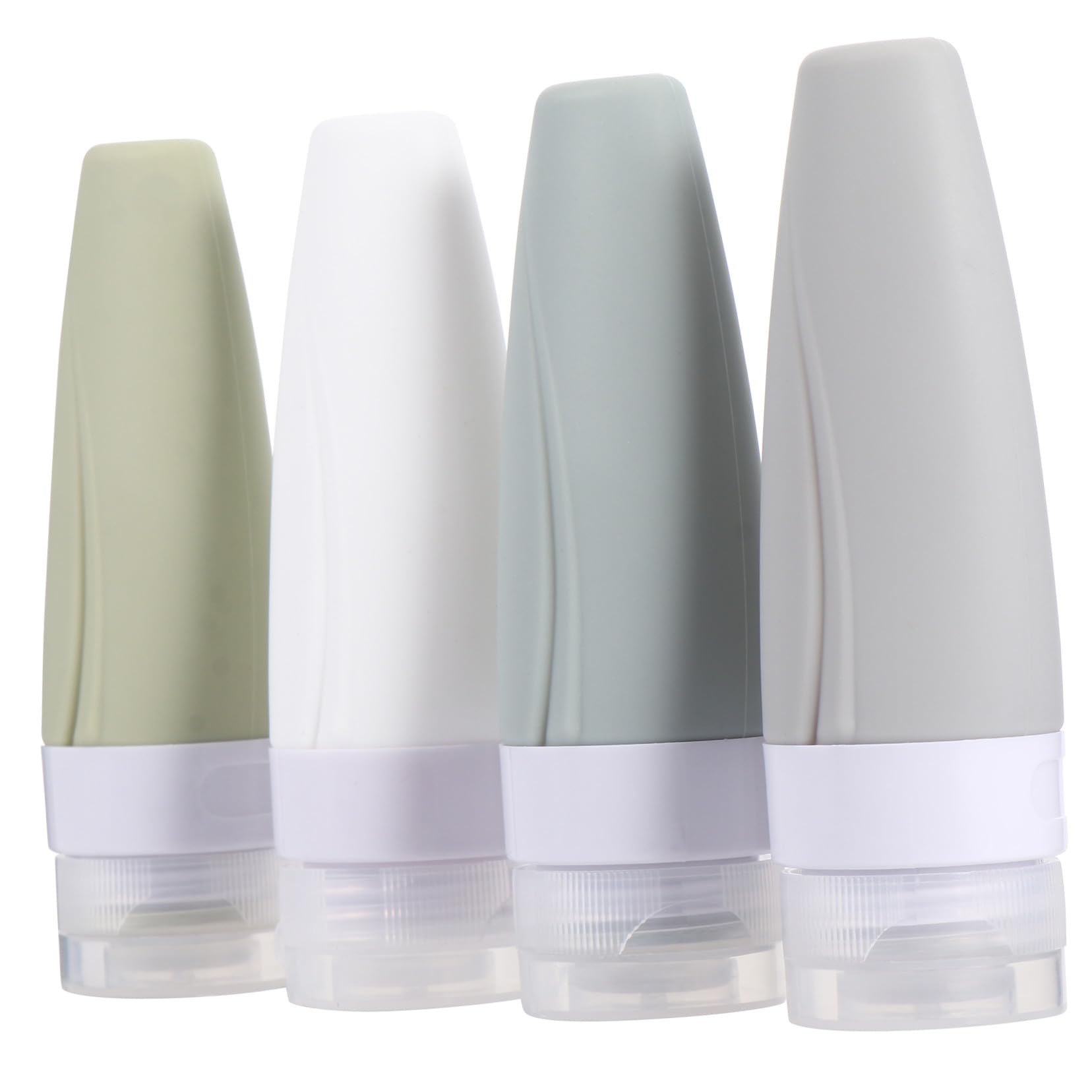 FOMIYES Lot De 3 Flacons De Voyage De 60 Ml En Silicone Avec Pompe Pour Produits De Toilette Cosmétiques Anti-fuite Robustes 4 Pièces X 3