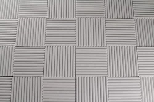Paneles de espuma acústica blanca  Azulejos de espuma acústica de estilo cuña  12 x 12 pulgadas  Múltiples grosores (2 pulgadas de grosor  4