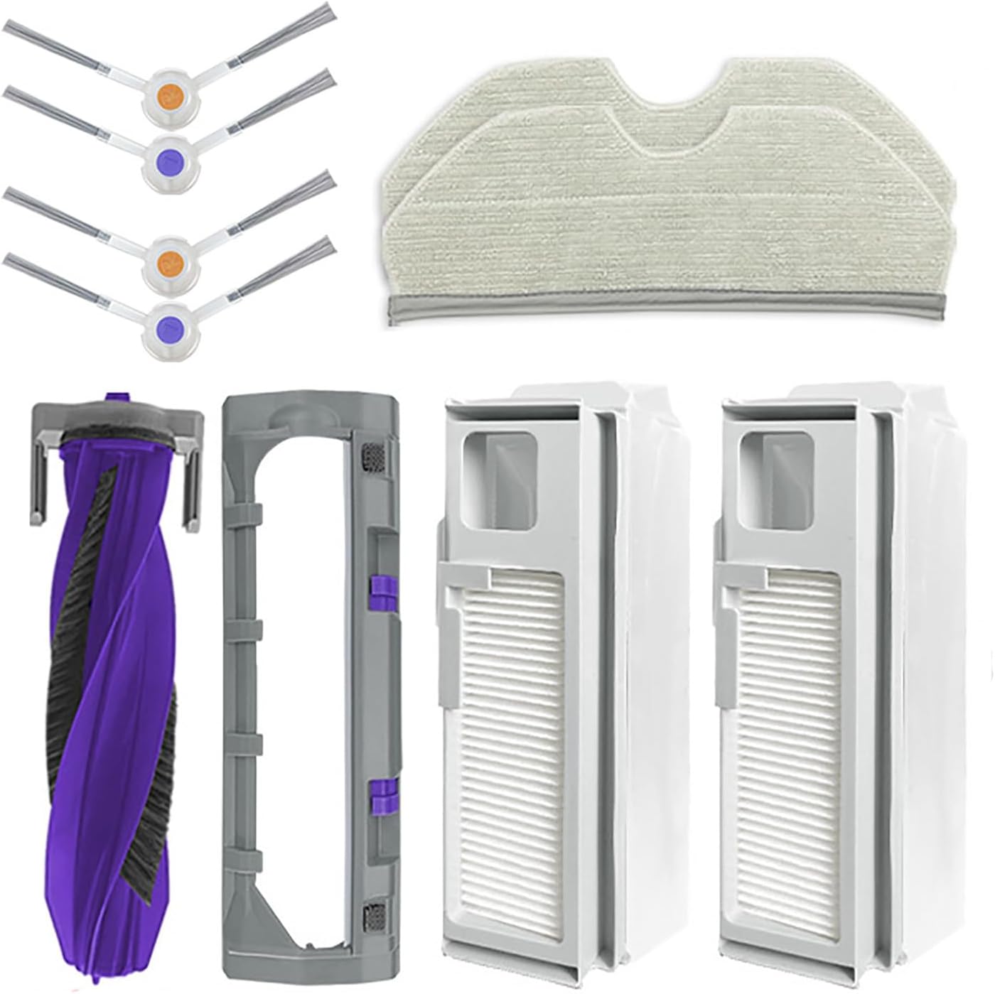 Replacement Accessories Kit for Narwal Freo X Plus/Freo X Ultra Robot Vacuum and Mop, 1 Main Brush 2 Mop Pad 2 Dust Bag 2 Pair Side Brush 1 Roller Brush Bottom Cover