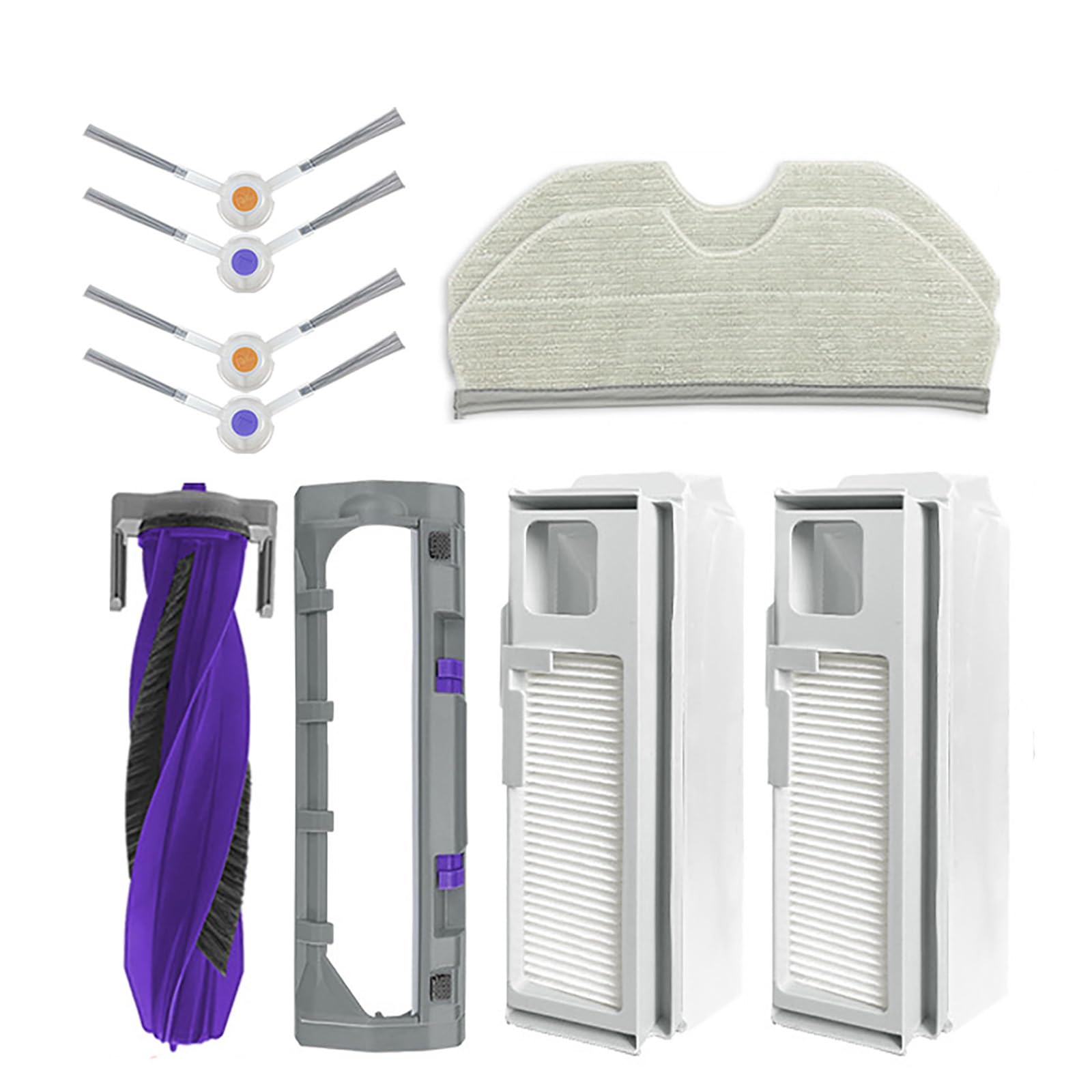 Replacement Accessories Kit for Narwal Freo X Plus/Freo X Ultra Robot Vacuum and Mop, 1 Main Brush 2 Mop Pad 2 Dust Bag 2 Pair Side Brush 1 Roller Brush Bottom Cover
