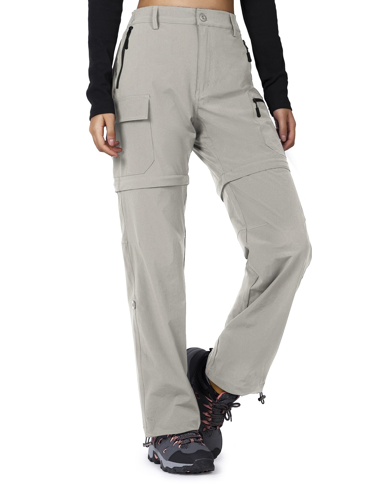 Cycorld Pantalon de Randonnée Femme - Zip Off Respirant, Léger et Extensible, Séchage Rapide, Fonctionnel pour Trekking et Plein Air, Idéal pour l'Été