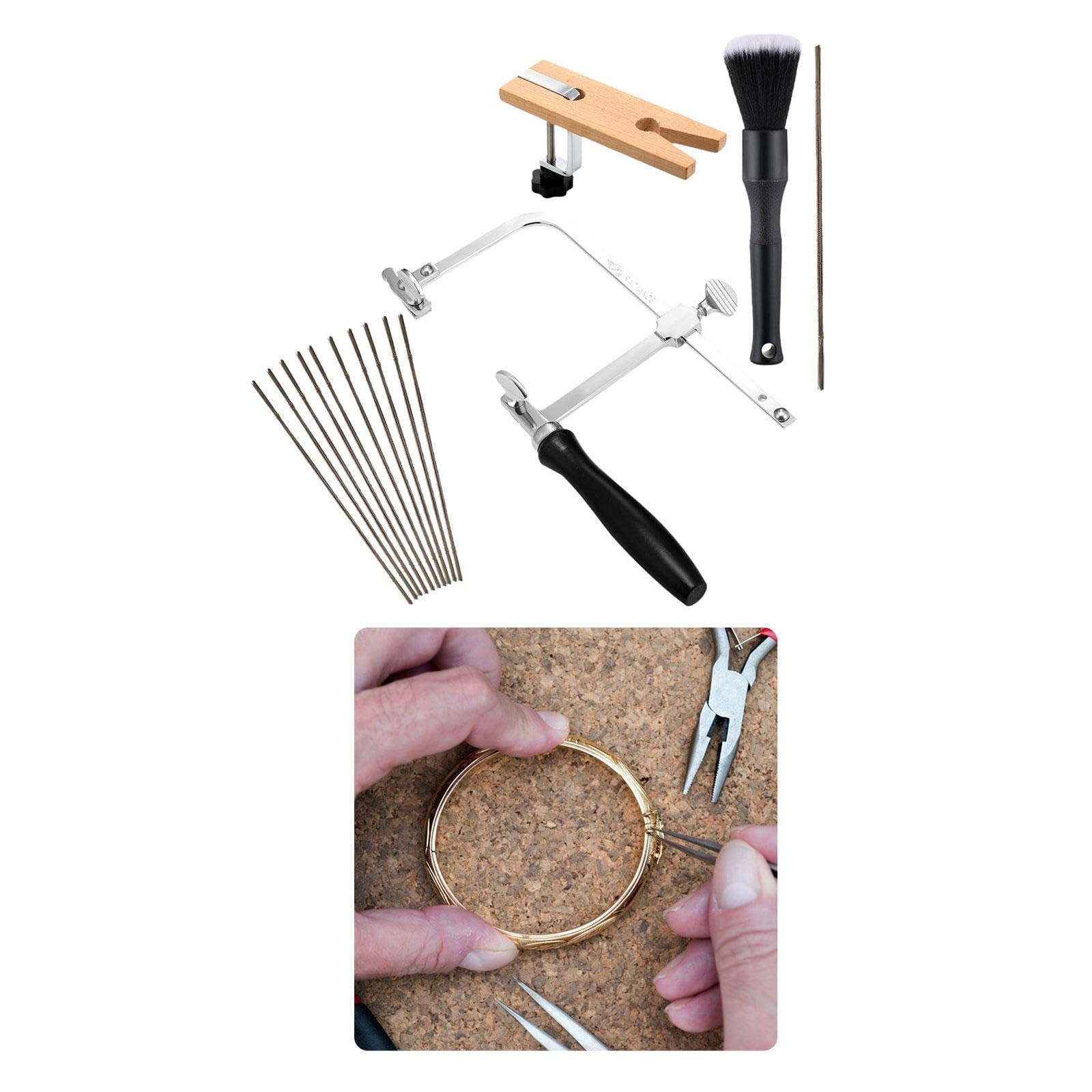Set di Attrezzi Da Gioielliere per La Lavorazione di Gioielli Fai Da Te, Morsetto di Ricambio in Legno per Perni