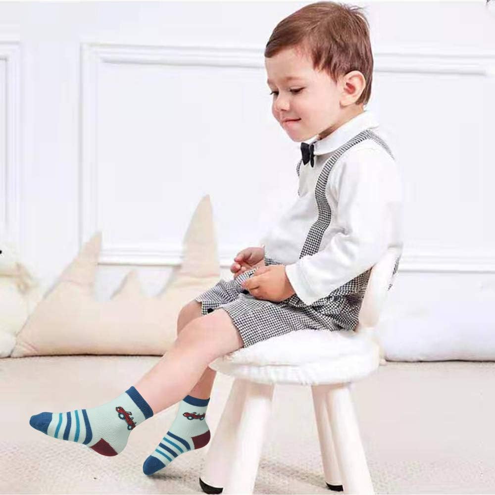SkiBeaut Toddler Grips Socks, Non Slip Kids Girls Boys Slipper House Socks with Grippers for 1-7 Years Old,12 Pairs - Image 3