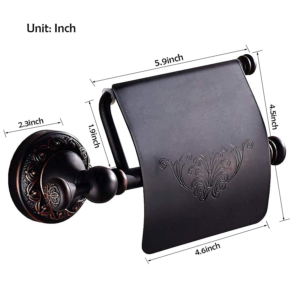 WOLIBEER Toilettenpapierhalter – ölgerieben Bronze, Drehbar 180°, Mit Rutschfester Kante – Retro-Design Fürs Badezimmer