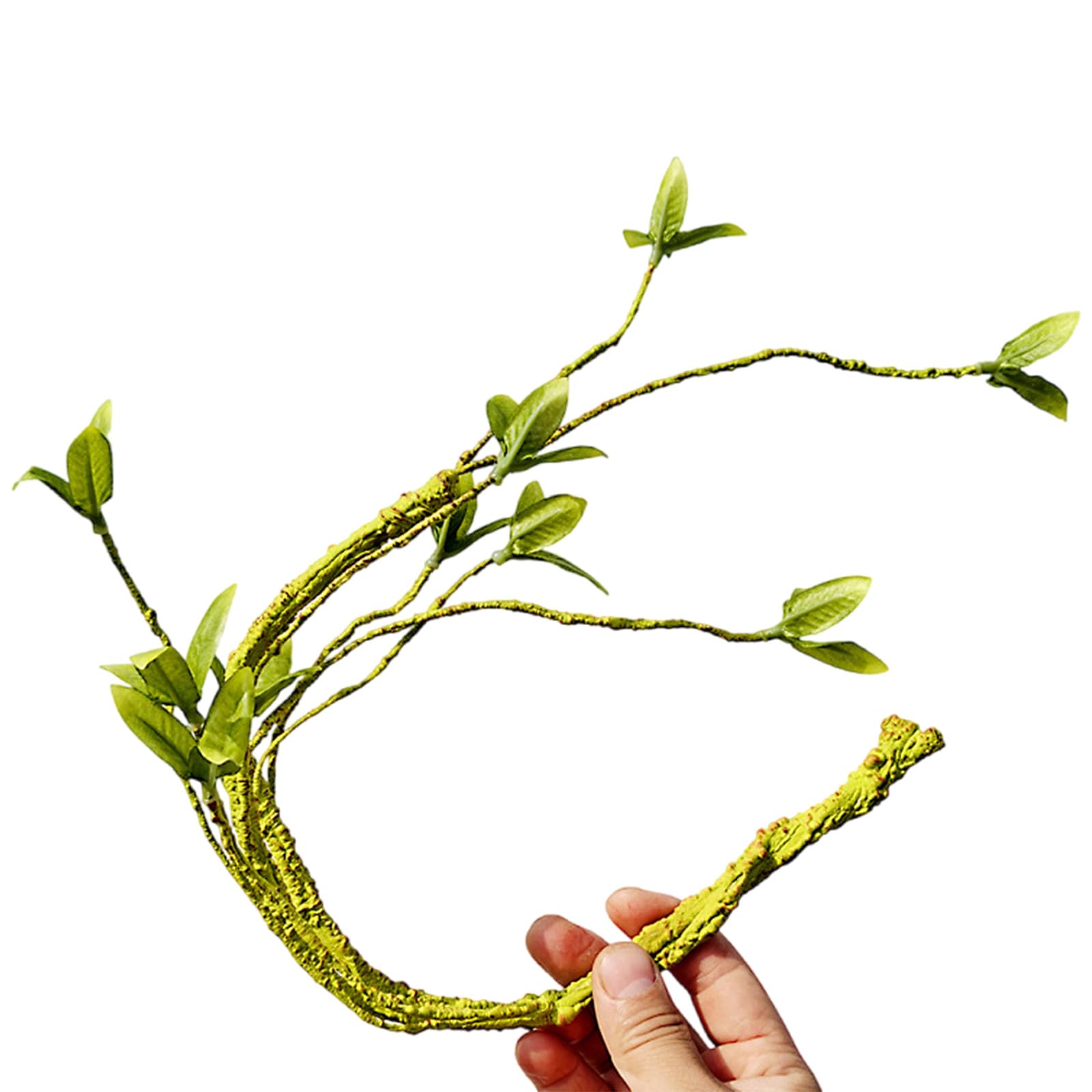 Fcnjsao Reptiles Plant Hide Vine Branch Leaves Terrarium Jungle Habita for Lizards Snake Decorative False