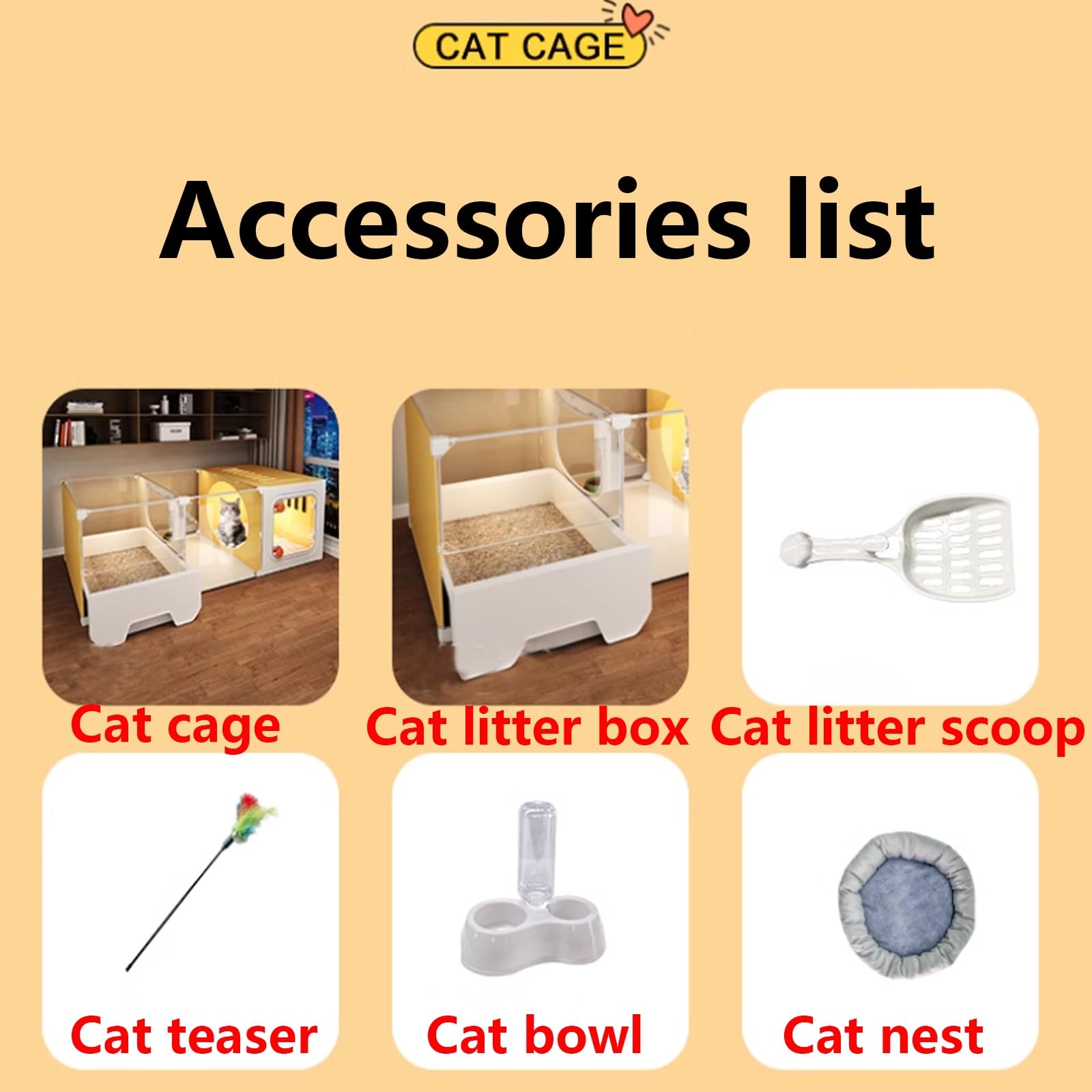 Transparent Enclos pour Chat avec Bac À Litière, Cage Intérieure DIY pour Animal Domestique, Grande Zone d’Exercice pour Chat (70 * 35 * 35cm)