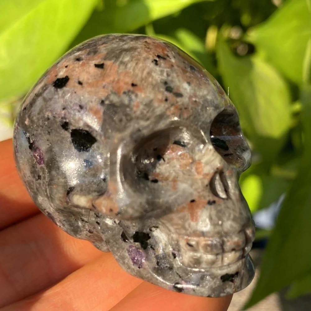 BKGWCSOR 1pc 45-50mm Hand Carved skull crystal skull，Quartz Crystal，crystal stone