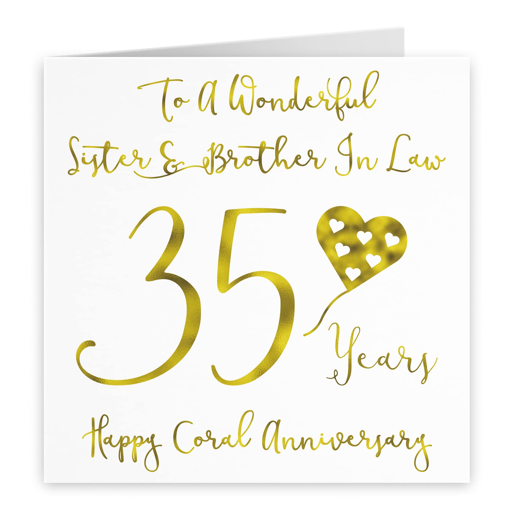 Hunts England, Sister And Brother In Law 35th Anniversary Card, To A Wonderful Sister & Brother In Law, 35 Years - Image 2