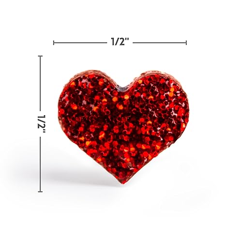 Miniatura 4 de Glittery Red Heart Earrings, Handmade Studs, Hypoallergenic Titanium Posts for Sensitive Ears, Perfect Valentine's Day Girlfriend Gift, Sparkly