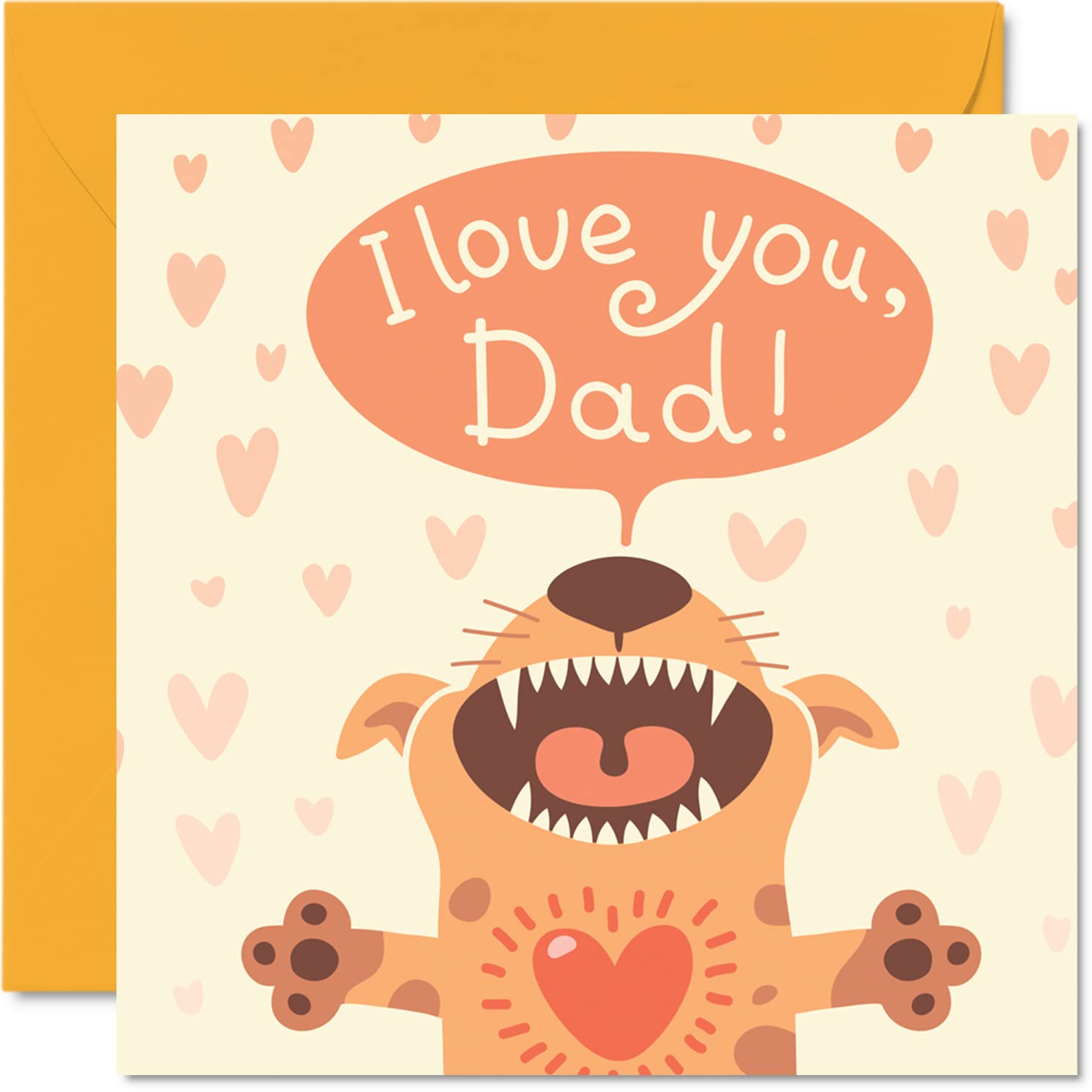 Birthday Cards for Dad from the Dog - I Love You Dad - Happy Birthday Card from the Dog, Father Gifts, 145mm Father's Day Pet Greeting Cards Gift Daddy Papa