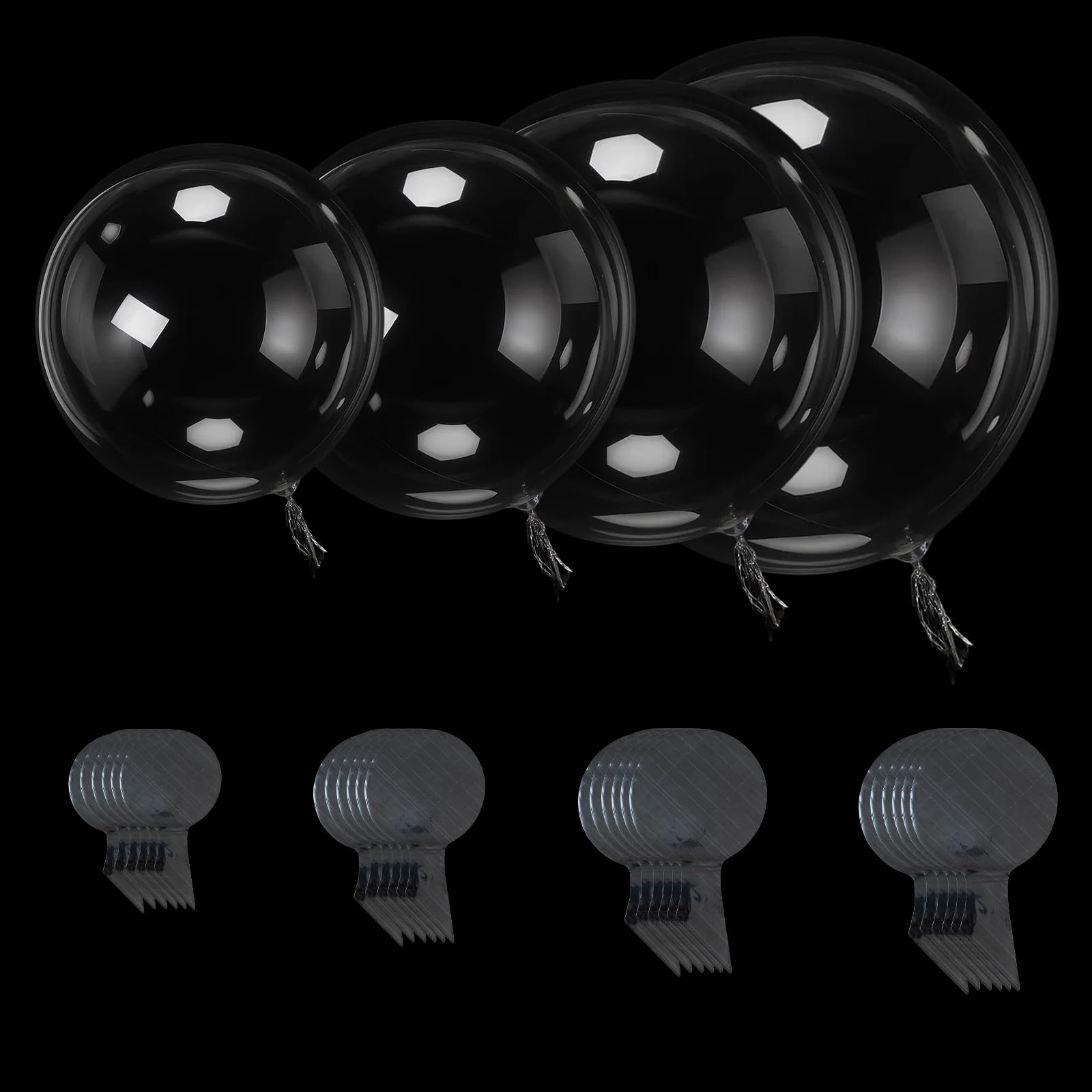 40 Pack Bobo Balloons, Transparentes Grandes for Party Decorations, Birthday, Wedding, Baby Shower, Graduation, Clear Balloons with Strong Durability(8inch,18inch,20inch,24inch)