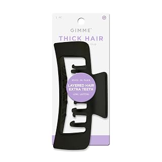 Gimme Beauty XL Rectangle Claw Clip Duo - Hair Clips with Velvet-Like Finish for All Hair Types - Non-Slip, Firm-Hold Daily Wear Accessory - Women’s Claw Clip Set - Black - Amazon product rated Grade A