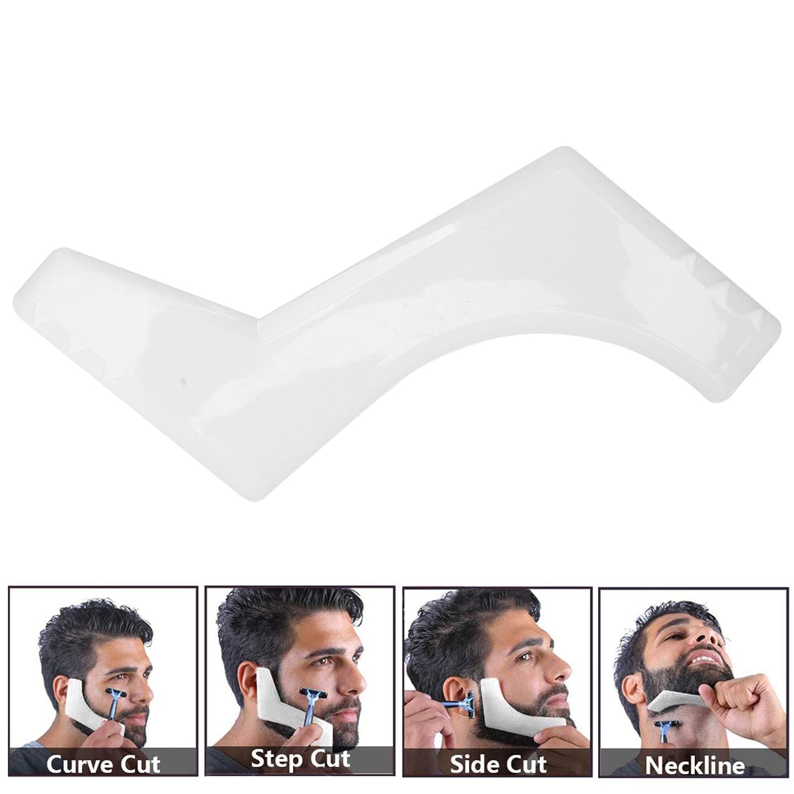 Set di 5 pezzi per il taglio della barba, set di strumenti per modellare la barba da uomo, per la rasatura di pizzetto e scollatura, guida per la barba, styling della barba