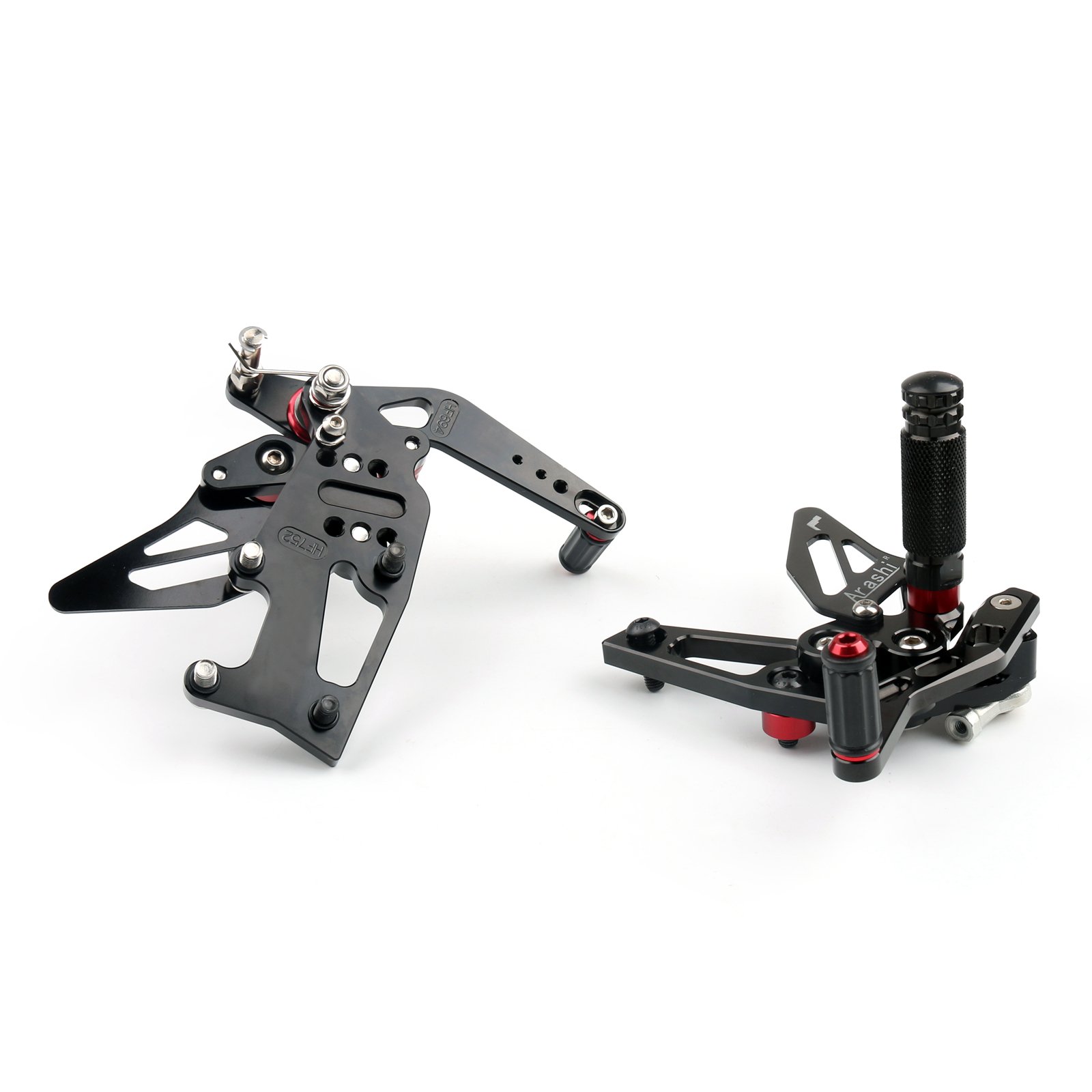 Bruce & Shark Pedane Regolabili Moto Pedane per Triumph Speed Triple 1050 2011-2014 Nero