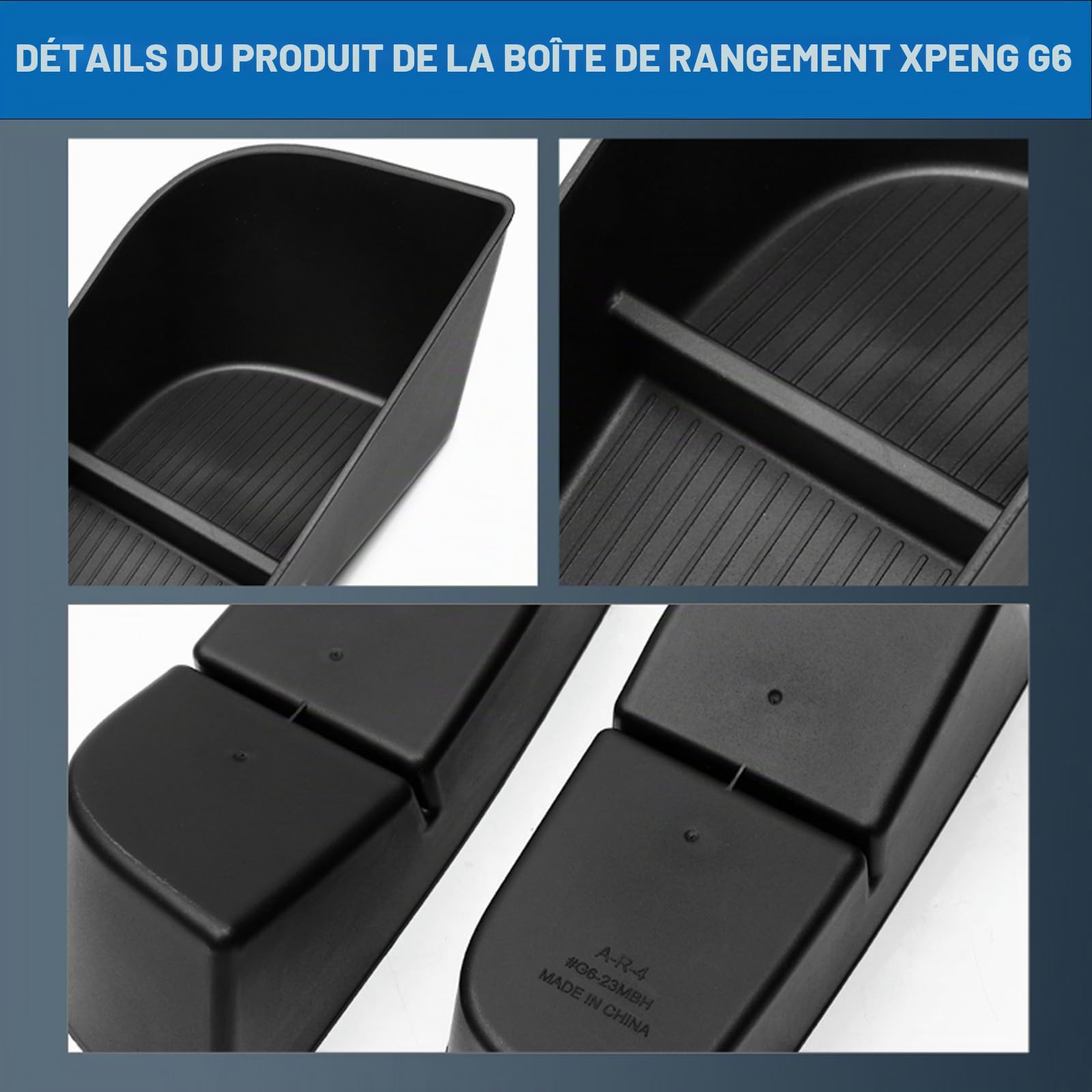 JULIK Boîte de Rangement de Portière Étanche en TPE pour XPeng G6 2023–2025 – Lot de 4, Noir – Organisateur de Porte Antibruit