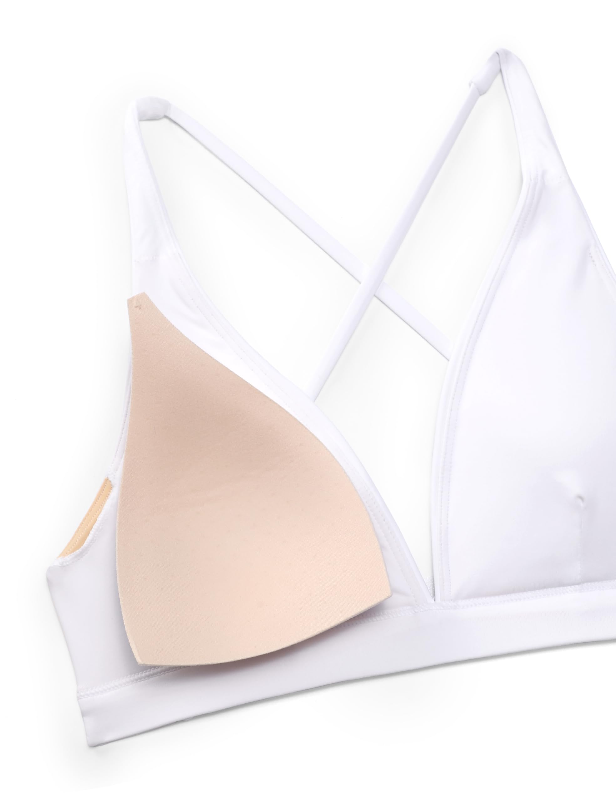 CRZ YOGA Hauts de Bikini Femmes col V Dos croisé Haut de Maillot de Bain rembourré