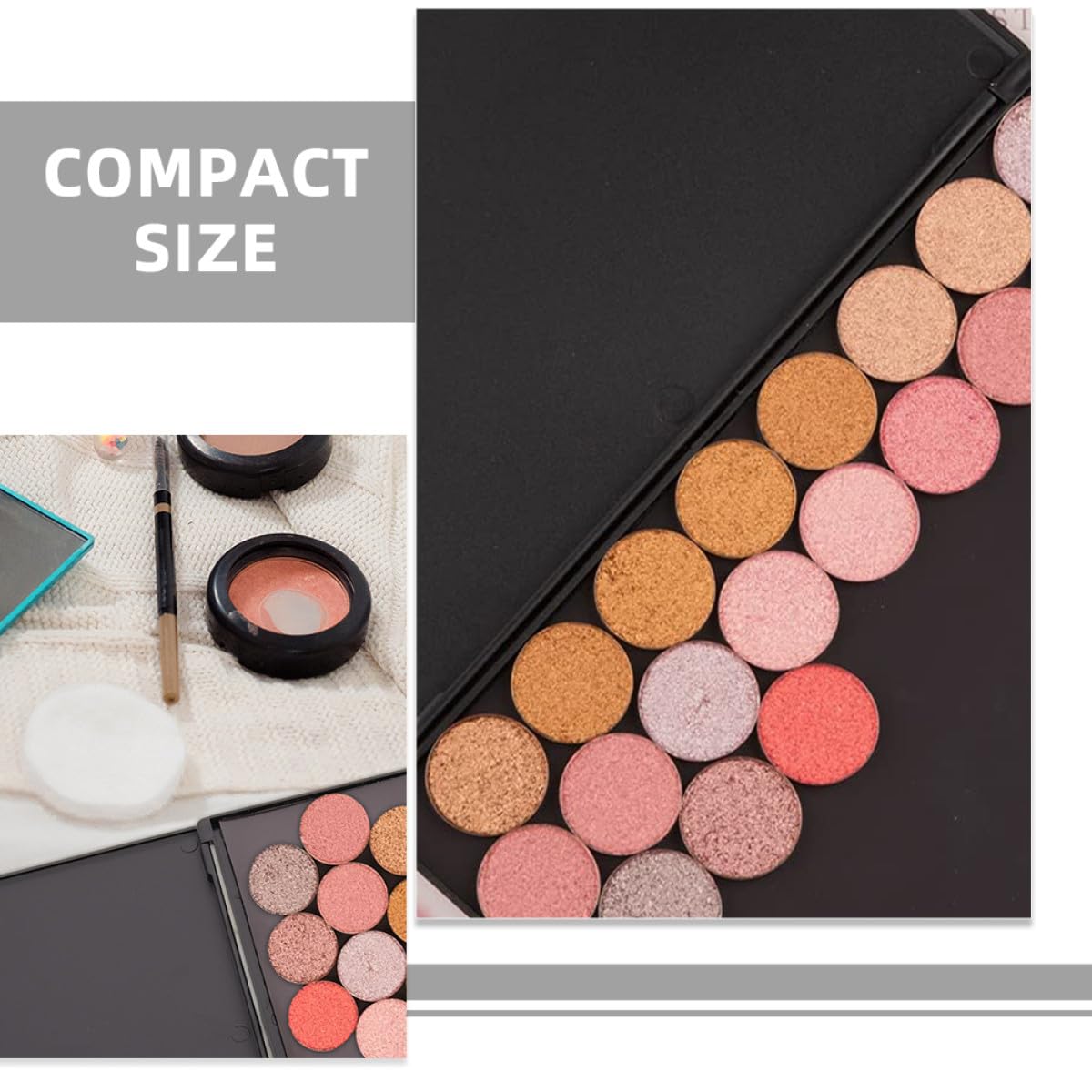 Paletas de Sombras de Ojos Magnéticas 2 Piezas Tamaños 23X15 CM y 15X10 CM Reutilizables Portátiles para Mujeres Organizadoras de Maquillaje para Viaje