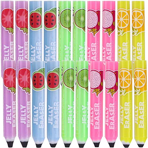 Ipienlee 20pcs Pencil Erasers Eraser Funny Portable Cube Pen-Style Eraser for Artist or Students 5 Color Jelly Erasers