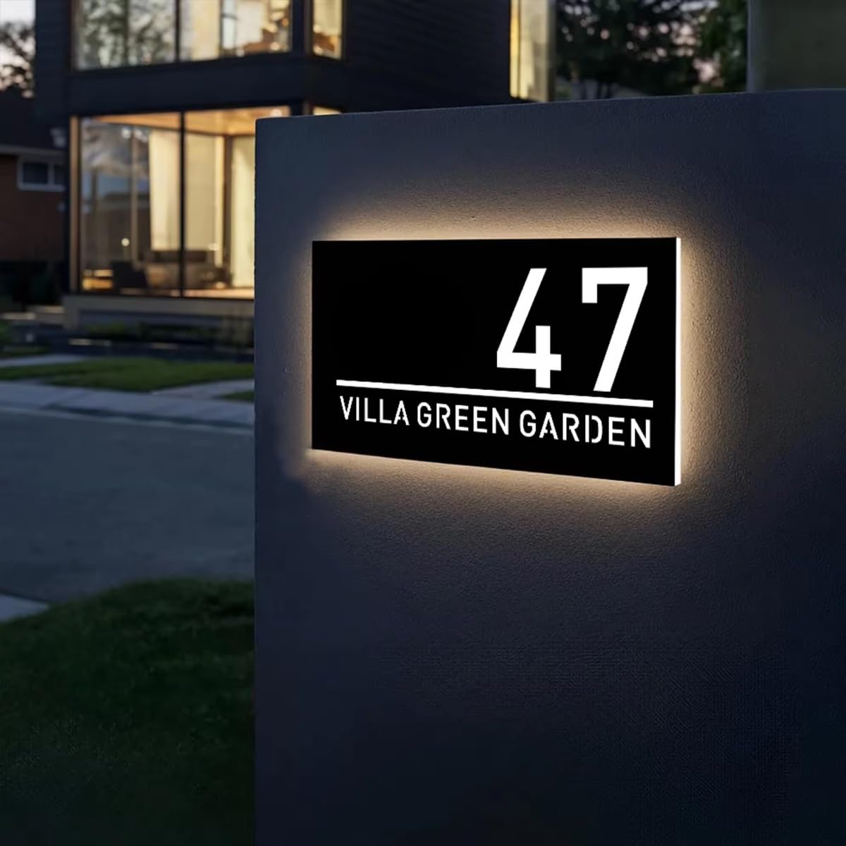 Targhe LED Personalizzate Per Esterni Per Case Moderne, Numeri Civici Personalizzati, Insegne Luminose In Acrilico 3D Per Porte, Giardini, Cortili, Case E Hotel(8x16in)