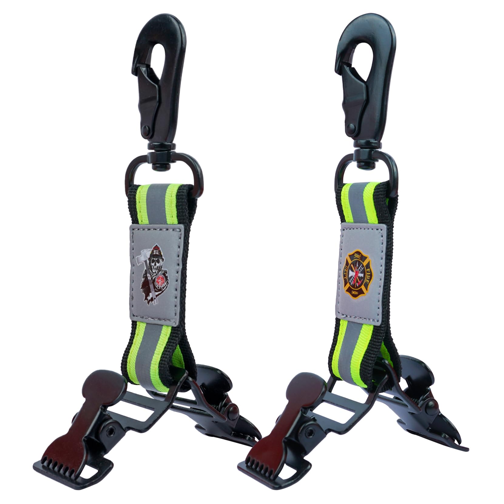 KUNN Firefighter Glove Clips Double End with Creative Pattern Heavy Duty Safety Work Glove Holders Firefighter Gift for Men