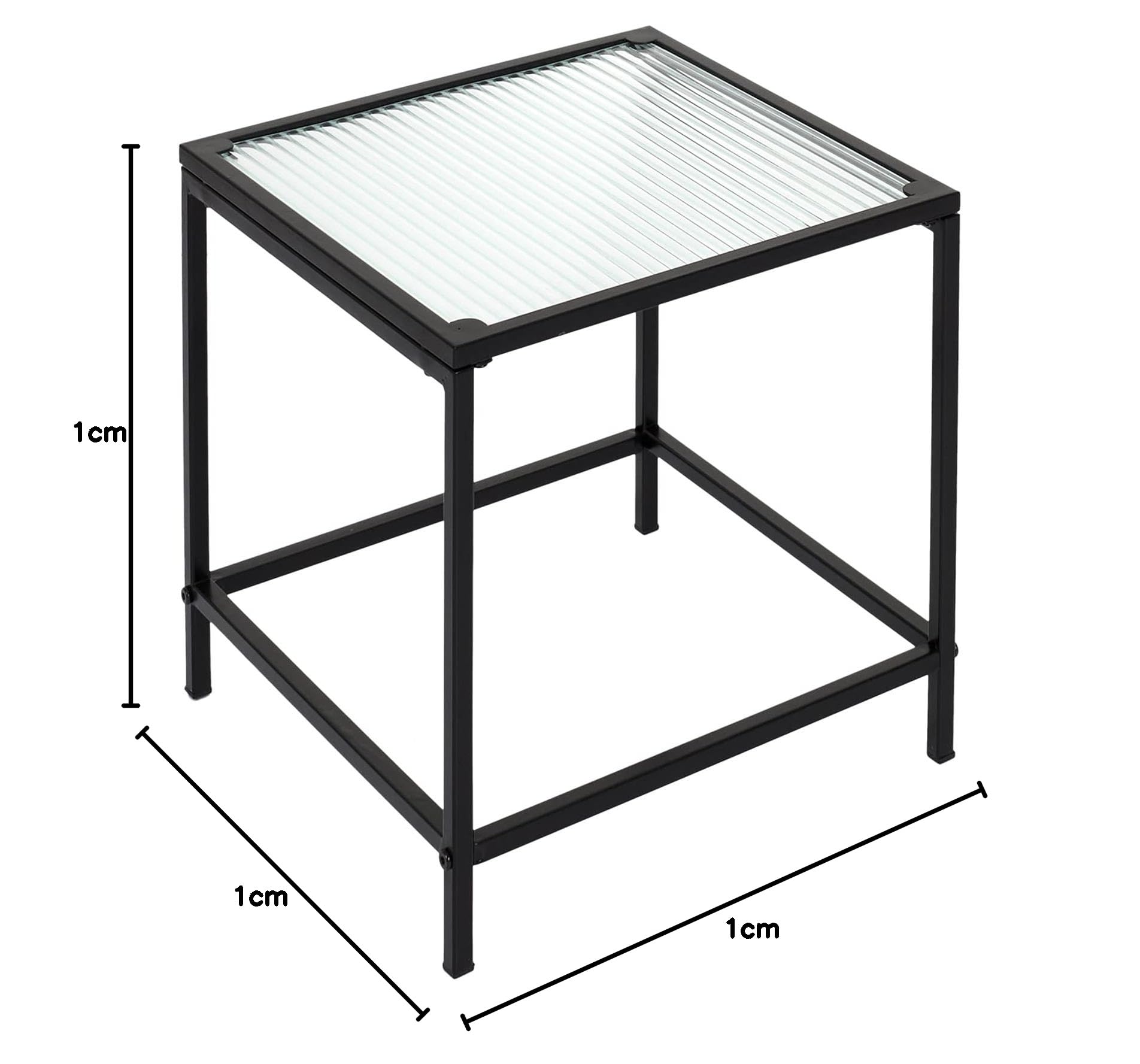 HOME DECO FACTORY - HD7195 Table Gigogne en Verre Trempé et Fer - Élégante et Moderne - pour Salon ou Chambre - Dimensions Grande 40 x 38 x 40 cm - Petite 35 x 35 x 35 cm - Couleur Noir