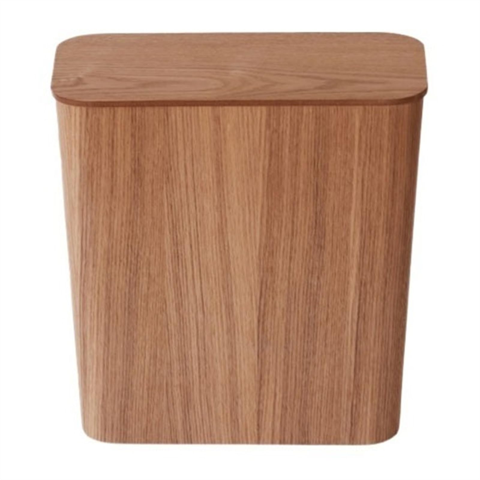 Waste Paper Basket prostokątny kosz na śmieci w stylu vintage z pokrywką, wąski kosz na śmieci z drewna z metalowymi haczykami do przechowywania worków na śmieci do salonu, sypialni i