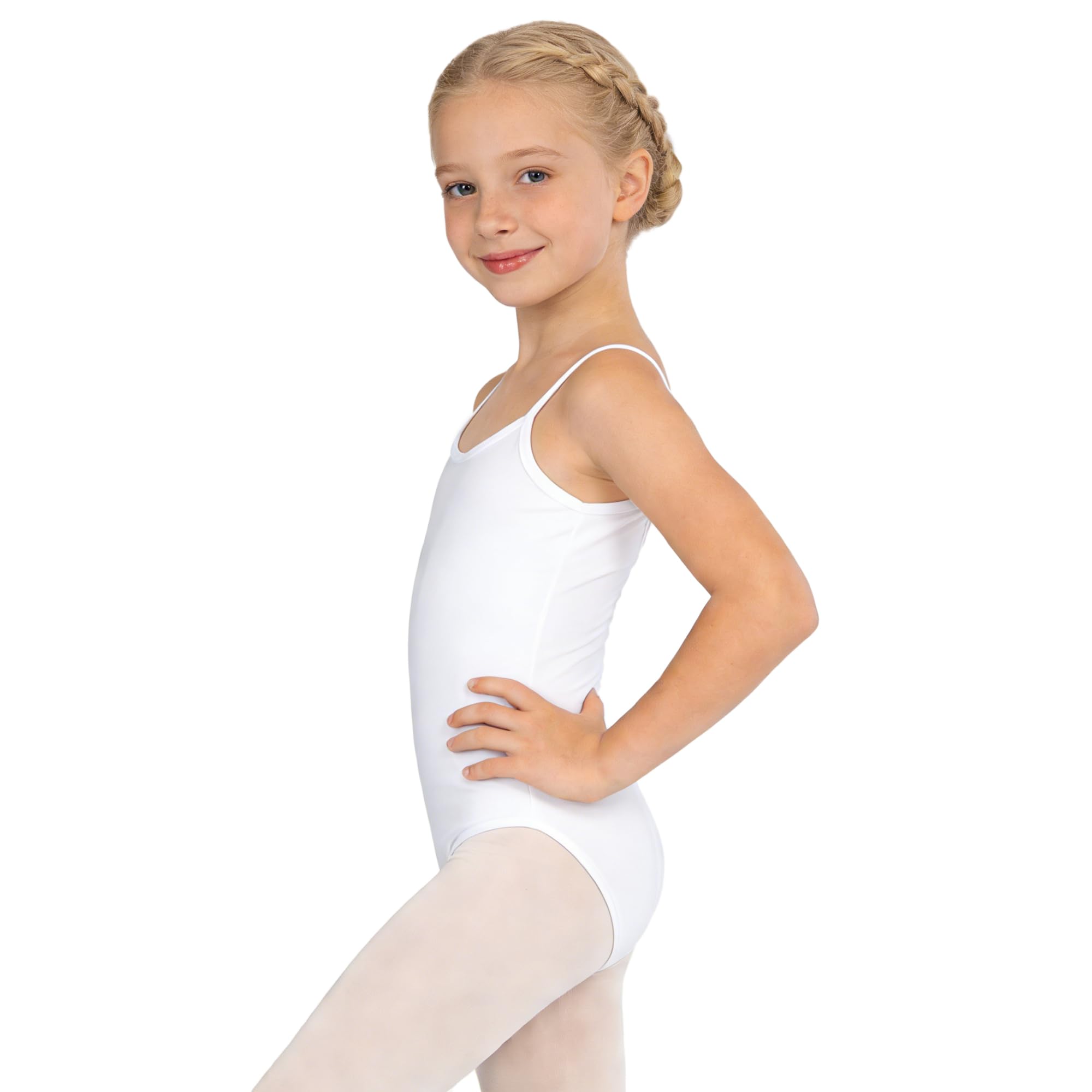 Wildarms Maillot Gimnasia Niña, Leotardo Ballet Sin Mangas, Cuello Redondo, Traje de Danza 1-12 Años — view 3