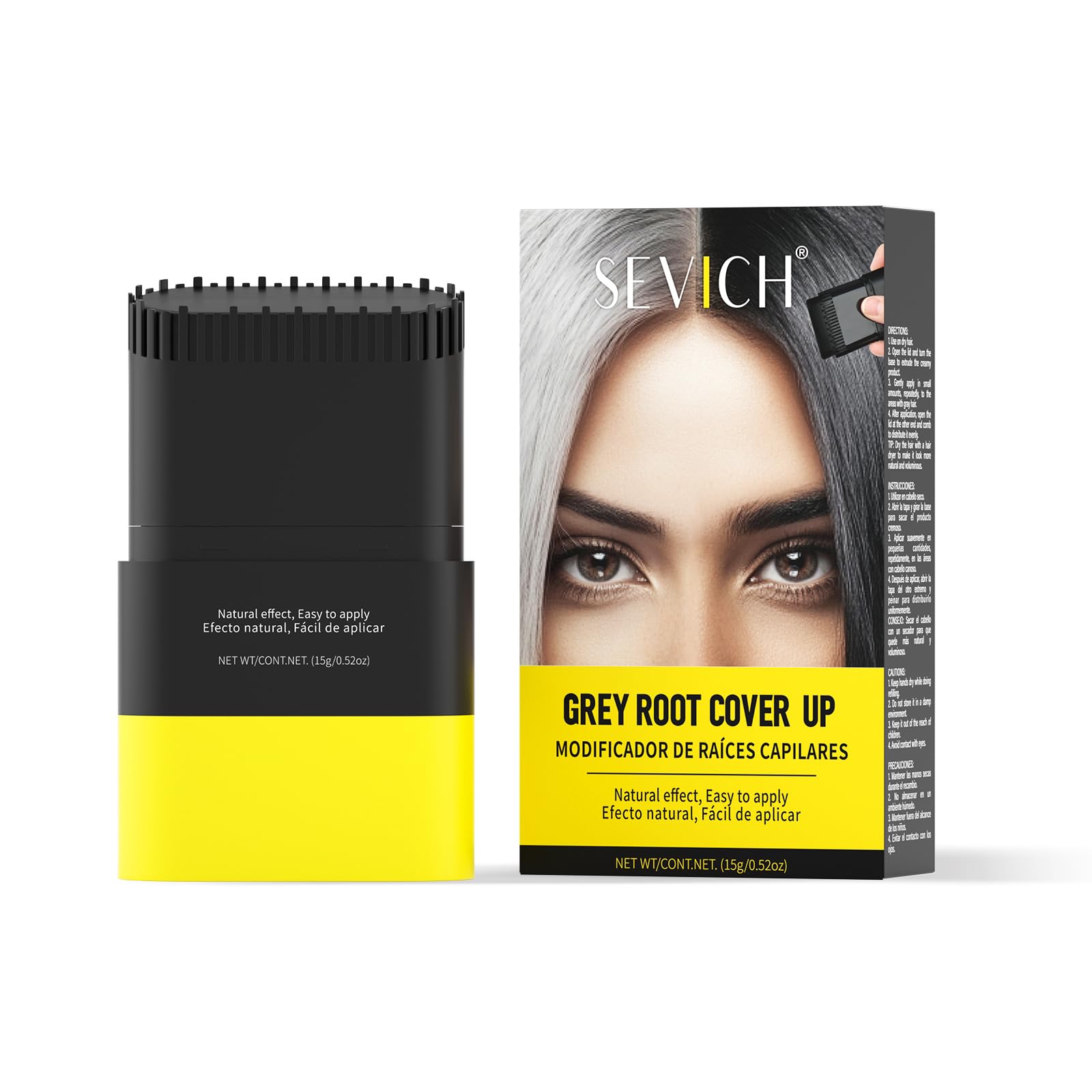 SEVICH Touch Up Comb 2 in 1 Korean, Instant Hair Root Touch-Up Stick, Black 15g, 15 g (Pack of 1)