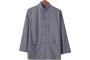 Traditional Chinese Clothing for Men: Long Sleeve Tang Kung Fu Uniform Shirt