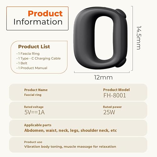 Miniatura 8 de Pistola de masaje muscular de percusión de tejido profundo con calor, intensidad y velocidad ajustables, súper silenciosa, recargable USB-C,