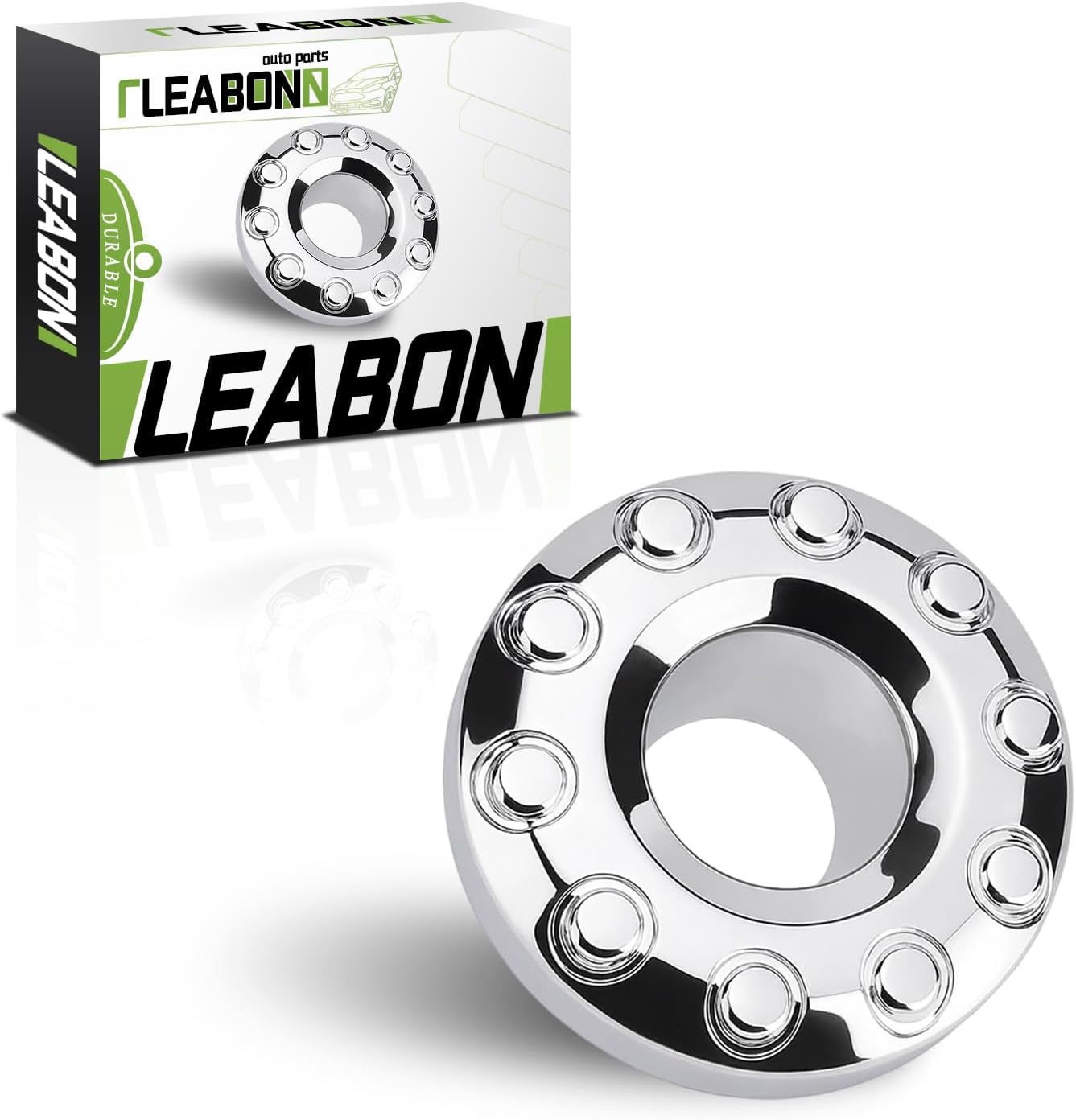 Front 10 Lug Chrome Wheel Center Hub Cap Compatible with Ford F450 F550 Super Duty 2005?2017, 19.5 Inch 4WD Front Wheel Center Cap, Replaces 5C3Z1130NA