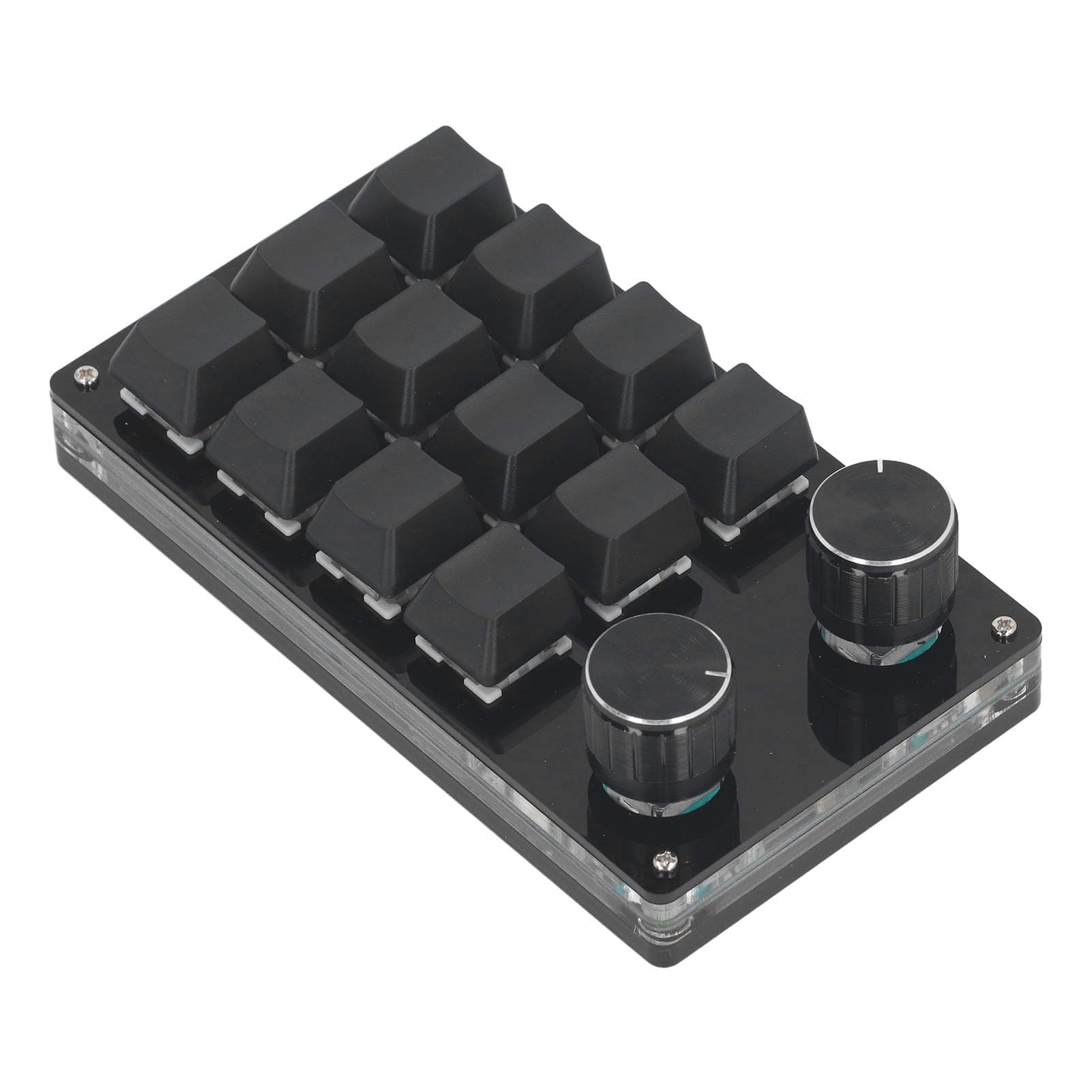 Walfront Teclado Mecánico Programable para Juegos con Interruptor Rojo de 12 Teclas, Perillas Dobles, Atajos Complejos, Música, Oficina,patible con OS X