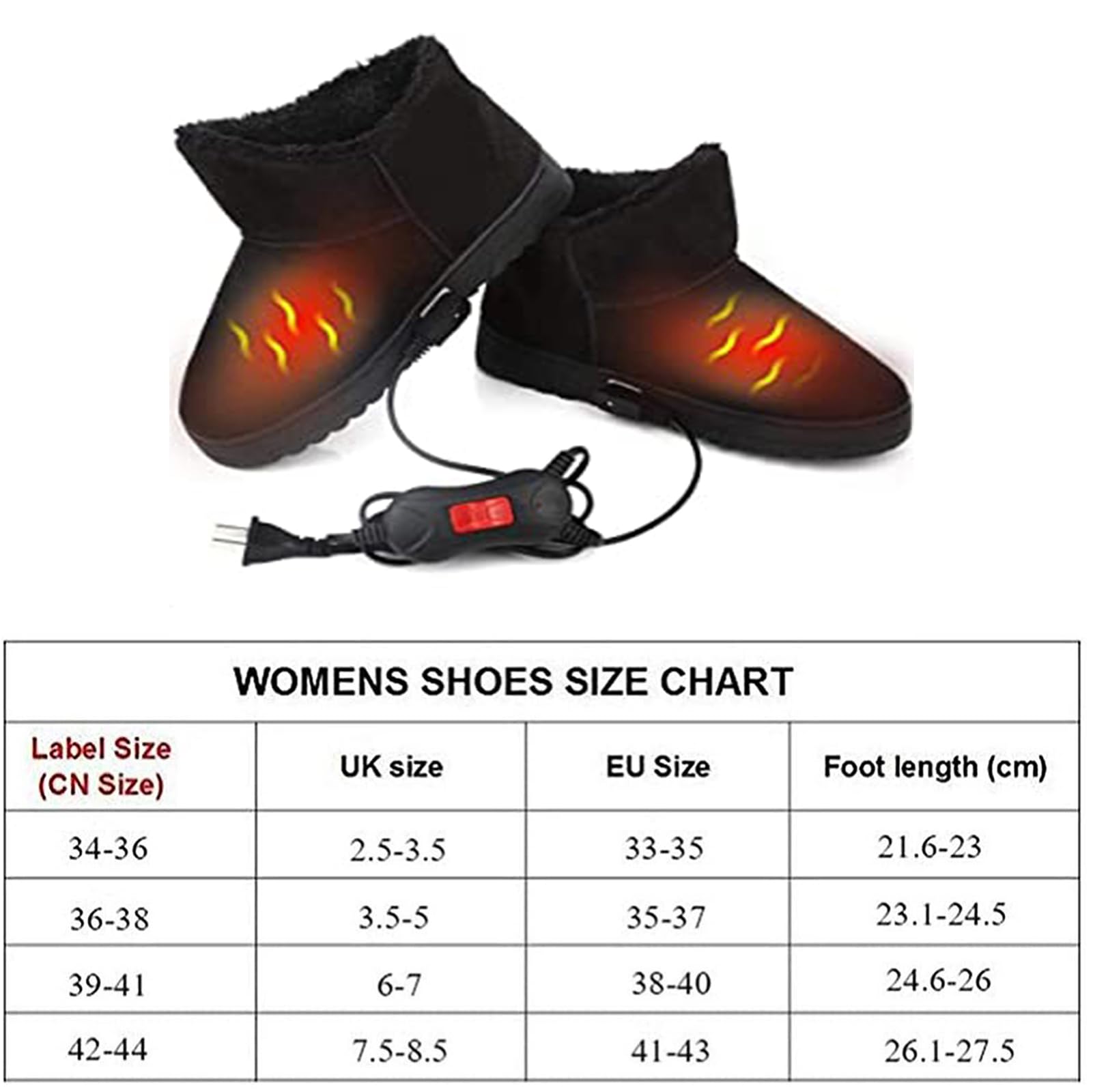 Scaldapiedi Elettrico USB Pantofole Riscaldate Temperatura Regolabile Scarponi Riscaldati Invernali Scarpe per Il Tempo Freddo Scaldapiedi Peluche Donna Uomo Scalda Piedi,A,38/40