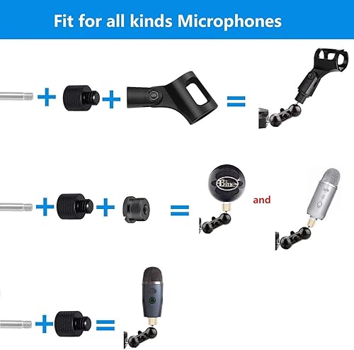 Miniatura 4 de Clip de micrófono, soporte de abrazadera de micrófono compatible con Shure sm58 sm48 sm81 sm57 Mic, MV5, MV51, PGA52, Sennheiser E835, E945 E935,