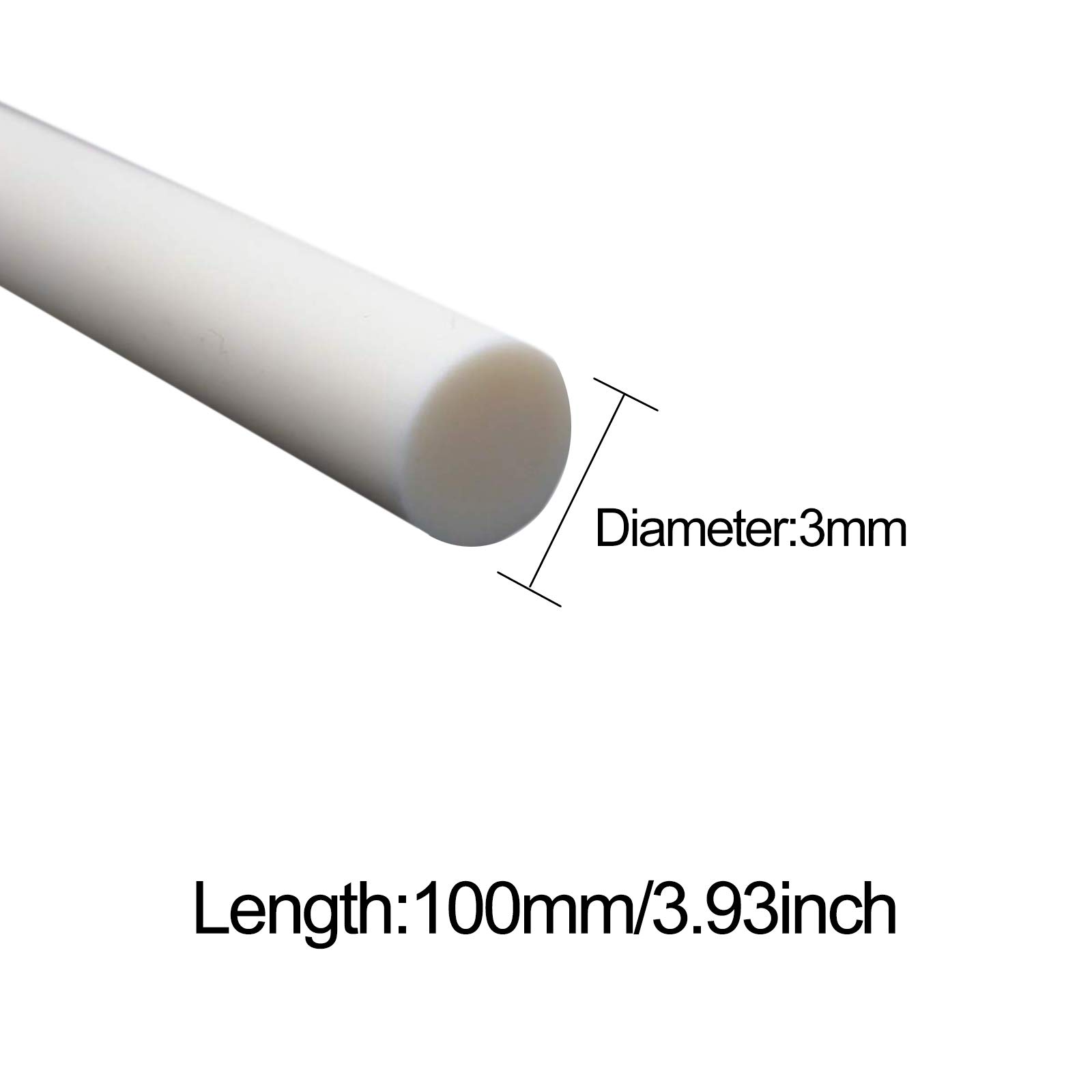 Diamètre 3-10 Mm Longueur de Tige de Céramique 100 Mm, Les Raccords de Tige En Céramique En Zircone Ont Une Surface Lisse Et Résistante À La Corrosion/Diameter:3Mm