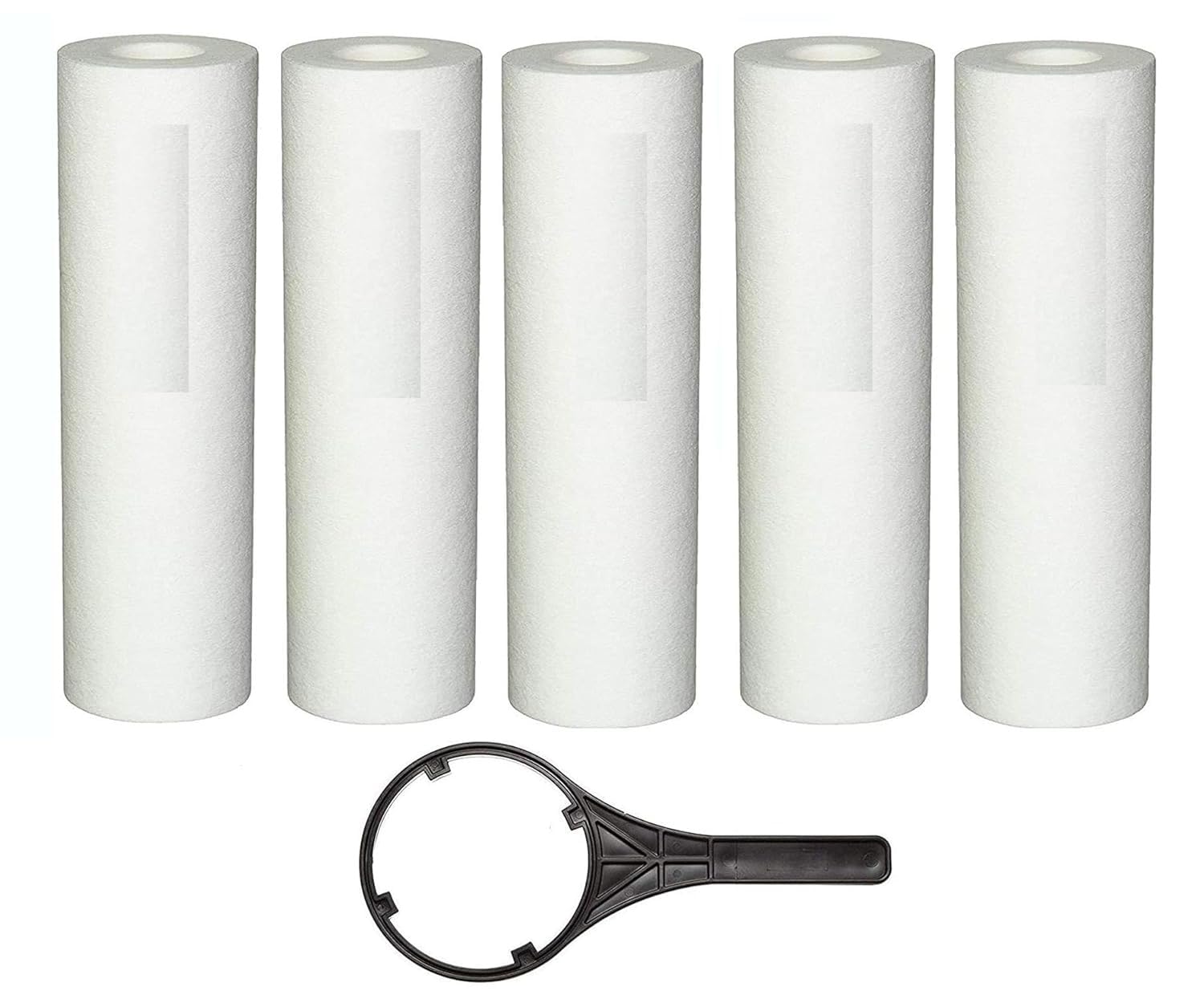 PP Spun Filter + 1 Spanner for All Types of RO Water purifiers (10 Inch, 5 Micron) Ro Housing Sediment Filters | Replacement Spun Filter Cartridge Pre Filter Candle (5)-image-7